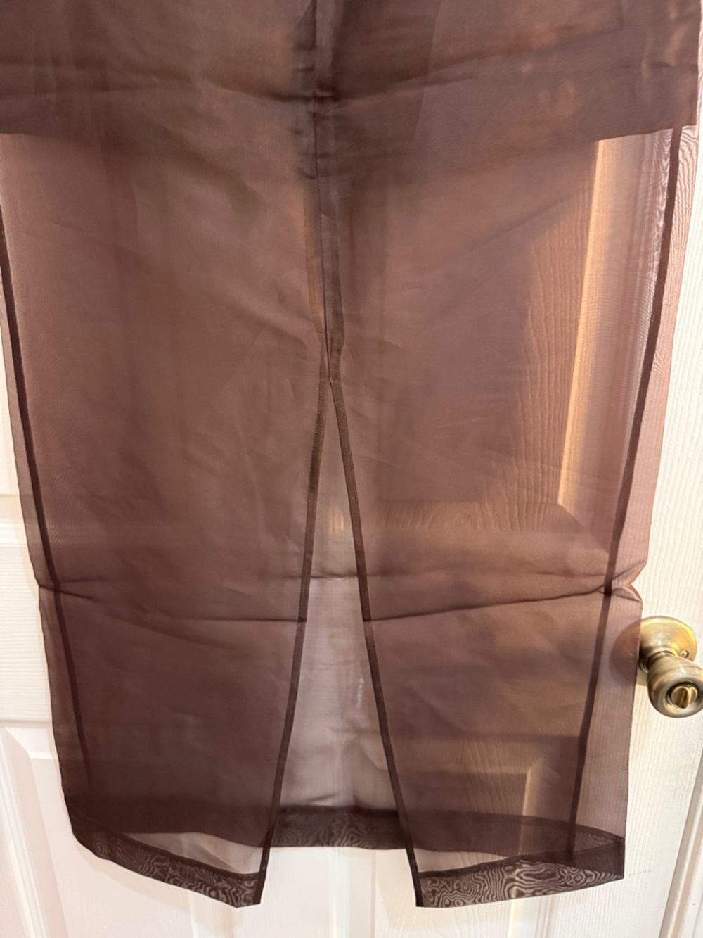 Sian Dark Choc Silk Organza Midi Skirt- Brown - Picture 10 of 12